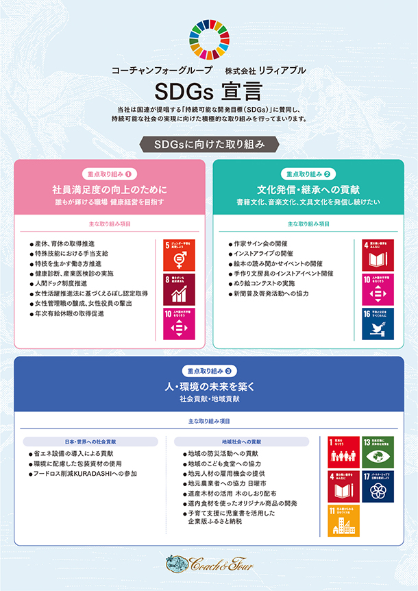 コーチャンフォーグループ 株式会社リラィアブル SDGs宣言